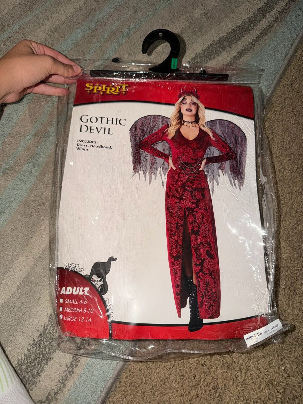 official Spirit Halloween Adult Gothic Devil Costume Large 12-14